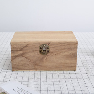 Wooden Storage <b>Box</b> Rectangle 8.5cm Lockable <b>Gift</b> Craft Use - Product Image 1