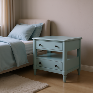 Comodino aperto a 2 cassetti con finitura oceano mobili eleganti e pratici - Product Image 2