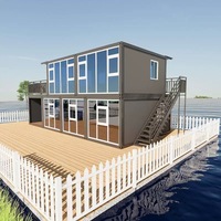 Maisonnette portable à 2 étages, structure en acier léger détachable de 20 pieds, maison préfabriquée modulaire en conteneur, salon moderne