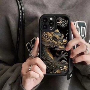 Sang Trọng Thời Trang Đông Rồng Điện Thoại Mềm Trường Hợp Đối Với iPhone 11 12 13 14 15 Pro Max XR XS X 7 8 Cộng Với SE Silicone Ins Bao Gồm - Product Image 1