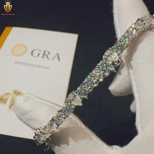 Trang sức thời trang bạc Sterling 925, trang sức Hip Hop, dây chuyền Tennis dành cho nam, mặt dây chuyền kim cương Moissanite VVS kèm vòng tay - Product Image 5