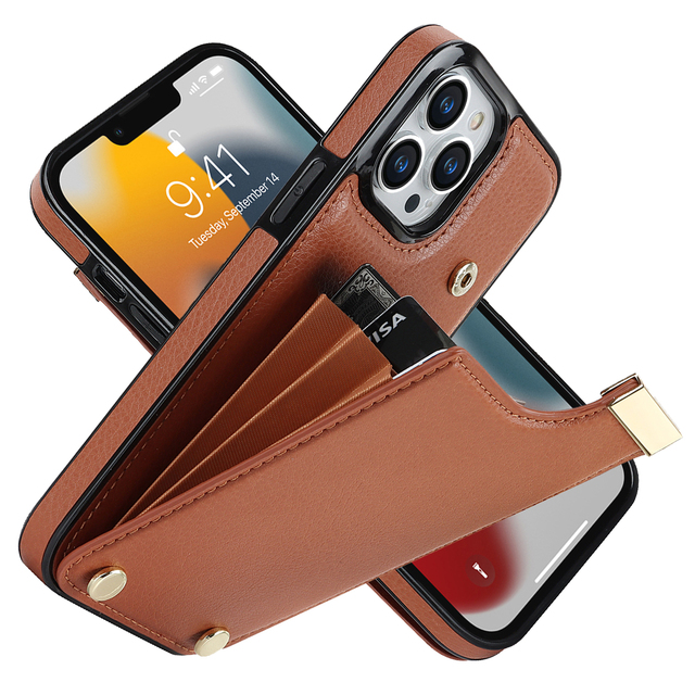 Phone Back Case with Business Card Slot Wallet Holder Cover PU Leather Phone Case for iPhone and Samsung for Girl Cellphone Case