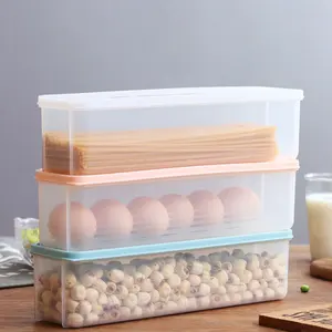 New Product Small Square Kitchen Storage Containers for Noddles and Cereal Plastic Dry Airtight Fruit Canisters