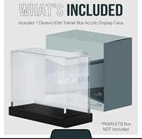 Boîte de protection pour Elite Trainer Box avec acrylique de 8 mm/5 mm et fermeture magnétique (base noire) pour boîtes PKMN ETB