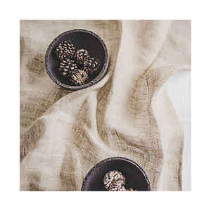 Camino de Mesa Rústico Azul Polvoriento a Rayas de Poliéster/Algodón, Técnica de Tejido para Mesas de Comedor Elegantes, Uso en Bodas y Fiestas - Product Image 1