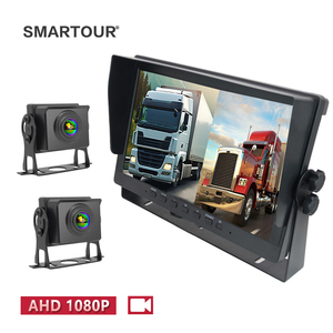 Smartour 10 Inch 2CH Split Screen Blind Spot BSD Alarm Onboard <strong>DVR</strong> Video Recorder <strong>Monitor</strong> AHD 1080P Camera Night Parking Line - Product Image 1
