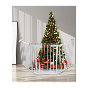 Barrière de sécurité pour chiens et animaux de compagnie à usage intérieur, ensemble multifonctionnel pour portes, escaliers, entrées, cheminée, en métal, parc pour bébé pliable 3 en 1 - Product Image 2