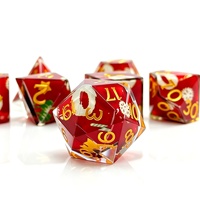 Lot de 7 dés à facettes en résine à bords tranchants, motif Père Noël, pour jeux de rôle D&D, accessoires de jeu