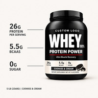 Poudre de protéines naturelle en marque privée OEM, protéines de lactosérum, gain de masse musculaire, 5 lb, complément alimentaire pour adultes