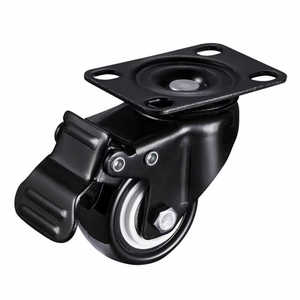 Ruedas Giratorias de Metal Resistentes de 1.5 Pulgadas, Paquete de 4, Poliuretano, Doble Rodamiento con Freno para Carritos Pequeños y Muebles - Product Image 5