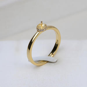 Anillo de Plata S925 para Mujer, Ajustable, Diseño Abierto Simple, Romántico, con Incrustaciones, para DIY, Accesorios para Perlas, Soporte Vacío 47 - Product Image 4