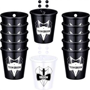 OEM <b>Plastic</b> <b>Beaded</b> Bridal Party Shot Glass Necklaces with Digital Printing for Modern Bachelorette Party Decorations - Product Image 2