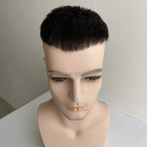 Système <span class=keywords><strong>de</strong></span> remplacement capillaire pour hommes, toupet en <span class=keywords><strong>cheveux</strong></span> humains à 100%, patch capillaire, base en PU <span class=keywords><strong>de</strong></span> 0,03 mm, styles courts pré-coupés, Inde - Product Image 5