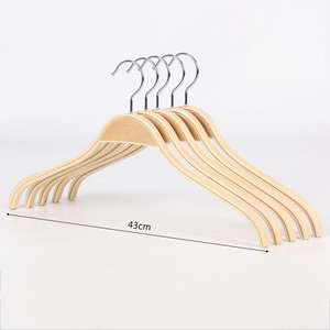 Cintres en bois en gros à double niveau, écologiques, multifonctionnels, antidérapants, durables, avec logo personnalisé pour armoire et magasin de vêtements - Product Image 6