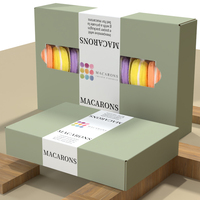 Boîte-cadeau de gâteau de qualité alimentaire avec logo imprimé personnalisé avec fenêtre Boîte d'emballage écologique en papier pour macaron biscuit biscuit