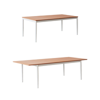 Mesa de Comedor Extensible para Exteriores Homful, de Aluminio, con Diseño de Hojas de Mariposa, con Tablero de Listones Extensible, para Patio, Jardín o Terraza