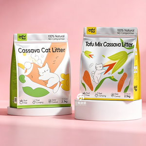 OEM Custom <b>Cat</b> <b>Litter</b> Packaging Bag Large Capacity Flat Bottom Pouch Moisture Proof Nylon Composite Material - Product Image 1