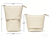 Porte-pinceaux de maquillage en cuir de luxe, sac de maquillage portable extensible en PU, pochette de rangement cosmétique