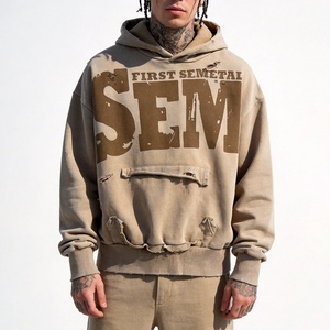 ผู้ผลิตเสื้อฮู้ดดี้โอเวอร์ไซส์ผ้าฝ้ายหนานุ่มแบบย้อมสีเอซิดพิมพ์ลายกราฟิกตามสั่งแบบ OEM - Product Image 2