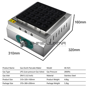 ノンスティックステンレススチールミニダッチパンケーキメーカーパンマシン商用ガスパンケーキメーカー - Product Image 3