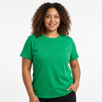 Camiseta de algodón recortada para mujer, fabricante OEM, moda suave transpirable, cómoda, suministro a granel para todos los días