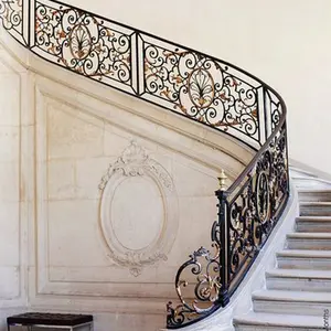 Handmade Assemble Hotel Hot Sale Staircase Railing Balustrades Wrought Iron Stair Railing