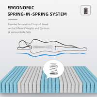 Matelas en mousse de latex de haute qualité personnalisé avec ressorts ensachés 5 zones, fabricant de matelas King, Queen et Twin Size