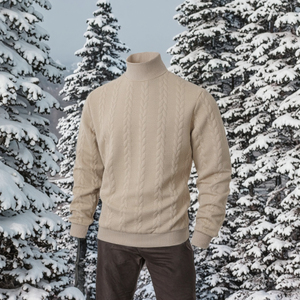 Vêtements de marque transfrontaliers européens et américains, pull à col roulé pour homme, tricoté, polyester/coton standard 280g, automne/hiver - Product Image 3