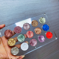 Palette d'ombres à paupières rechargeable sans marque, en acrylique, magnétique, pour maquillage cosmétique, effet duo-chrome diamant, 26 mm
