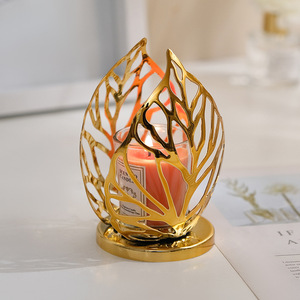 Portacandele in Metallo a Forma di Foglia Candela Profumata Aromatica Decorazione per San Valentino <span class=keywords><strong>Tavolo</strong></span> Bagno Matrimonio Cena Festa - Product Image 3