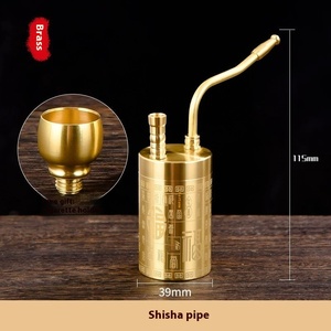 Tuyau d'eau et pot en cuivre pur filtre à double usage en laiton sac de tasse de filtre à main sec filtre de tuyau de <span class=keywords><strong>gourde</strong></span> en métal pour hommes à quatre usages - Product Image 6