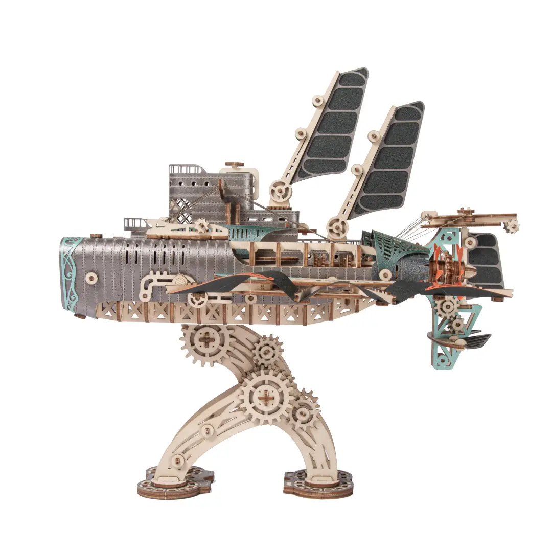 Howcat S704 bricolage 3D Puzzle en bois Steampunk dirigeable modèle d'assemblage populaire Kits en bois jouets pour enfants enfants filles cadeau d'anniversaire