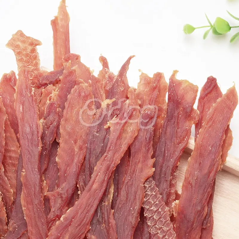 Originale carne di anatra jerky 100% naturale cibo per cani pet snack per cani cane tratta OEM all'ingrosso pet food private label carne di anatra filetto di