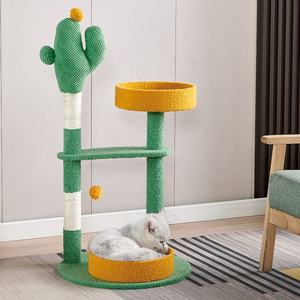 Prezzo basso all'ingrosso personalizzato per gatti di grandi dimensioni al coperto gatto scratcher foresta stile cactus sisal gatto scratching albero - Product Image 2