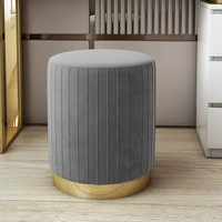 Tabouret de Dressing Rond en Flanelle au Design Moderne Vente en Gros d'Usine de Maquillage pour Chambre à Coucher de Luxe