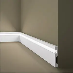LED eco-friendly polystyrene PS skirting board&plastic wall moulding&PVC foam cornice crown zocalo skirting board