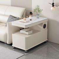 Table basse mobile en bois massif Armoire d'appoint moderne simple et lumineuse Salon de luxe Style italien Table d'appoint minimaliste pour canapé