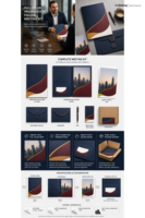 Kit de dossiers de présentation personnalisés en couleur avec inserts, porte-stylo, enveloppe et porte-documents pour réunions et propositions d'entreprise