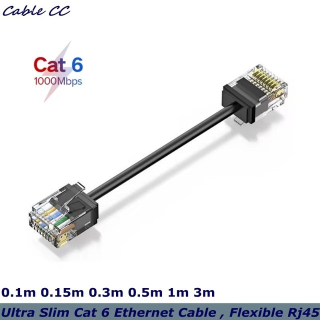 Ultra Slim Cat 6 Ethernet Cable 1.6 Feet, Flexible Rj45 Cat 6a LAN Cord, 10Gbps 550MHz Cat6 Network Cable