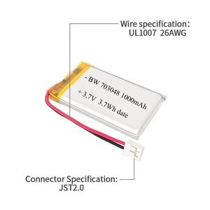 Encore Custom BW 703048 1000mAh batería de polímero de litio Li Ion Lipo 3,7 V batería plana recargable bolsa celda para altavoz - Product Image 3