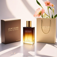 Flacon vaporisateur de parfum en verre de 30ml 50ml avec boîte d'emballage Vente en gros de luxe vide personnalisé gradué carré de couleur