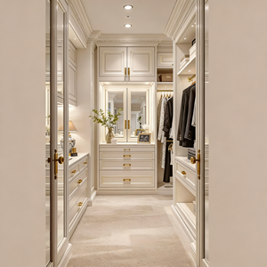 BALOM <span class=keywords><strong>Armario</strong></span> Vestidor de Lujo Personalizado con <span class=keywords><strong>Espejo</strong></span> y Luz con Sensor, Armarios que Ahorran Espacio, Muebles de China ALK-in-loset - Product Image 6