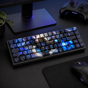 Pulsefire <span class=keywords><strong>ezreal</strong></span> 68 keycaps PBT สีย้อมระเหิดพิมพ์ด้านข้างเชอร์รี่โปรไฟล์เกมสำหรับคีย์บอร์ดกลไก MX แบบกำหนดเอง - Product Image 6