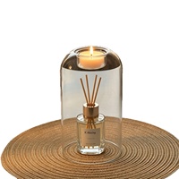 Support de bougie en verre avec fleurs préservées, bouteille d'aromathérapie, couvercle anti-poussière, semi-fait main, rose et hortensia, cadeau pour la Saint-Valentin