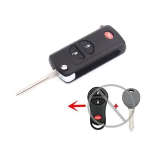 Keyless Entry 2 + 1 Button Car Flip floding Remote Key Shell Case Fob Fit For Chrysler Dodge Jeep Auto Key Fob Cover