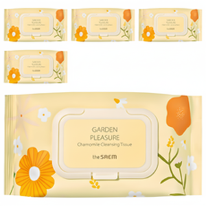 Salviette Detergenti Profumate alla Camomilla The Saem Garden Pleasure, 100 Fogli, Confezione da 5, Ideali per Viaggi, Funzione Struccante - Product Image 1