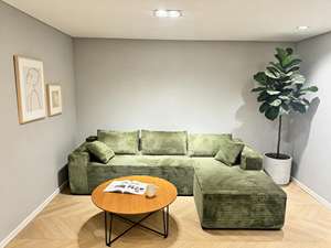 Divano Modulare a Forma di L Salvaspazio per Famiglia, Senza Bordi, Compresso, Senza Struttura, Naturale, per Interazione Genitore-Figlio - Product Image 5