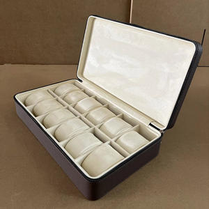 Portable Square Leather Custom Briefcase for Watches Holds 18 Watches High Quality <b>Tool</b> Watch <b>Storage</b> <b>Box</b> - Product Image 3