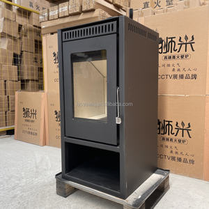 Estufas de chimeneas verticales modernas Inserto de acero Independiente para uso en interiores con aplicación para sala de estar Cocina - Product Image 3