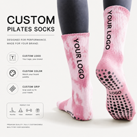 Chaussettes de Pilates Tie Dye antidérapantes avec logo personnalisé pour femmes, idéales pour la gym, le fitness et le yoga